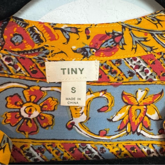 Tiny Anthropologie Yellow Printed Drop Waist Long Sleeve Boho Dress - Picture 6 of 11